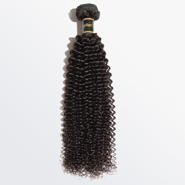 10"-30" Kinky Curly Virgin Brazilian Hair #1B Natural Black