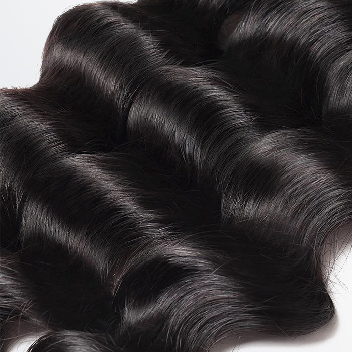 12"-26" Loose Deep Virgin Brazilian Hair #1B Natural Black