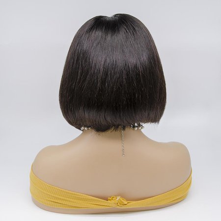 10 Inch Grab-N-Go Headband Wigs 100% 1B# Yaki Straight Virgin Human Hair Wigs
