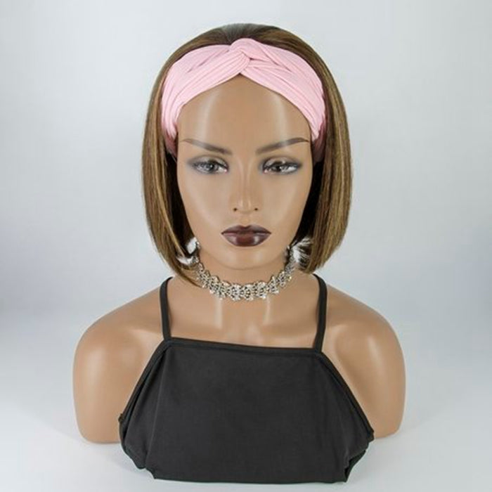 10-12 Inch Grab-N-Go Headband Wigs 100% P4/27# Straight Virgin Human Hair Wigs