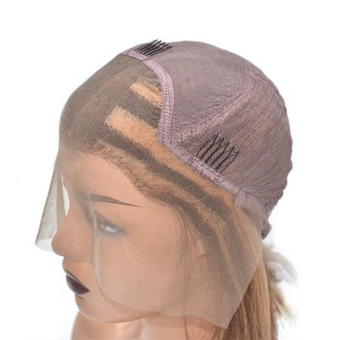 12 Inch 13"x4" Frontal Lace Wig #P4/27 Straight 150% Density Brazilian Virgin Hair