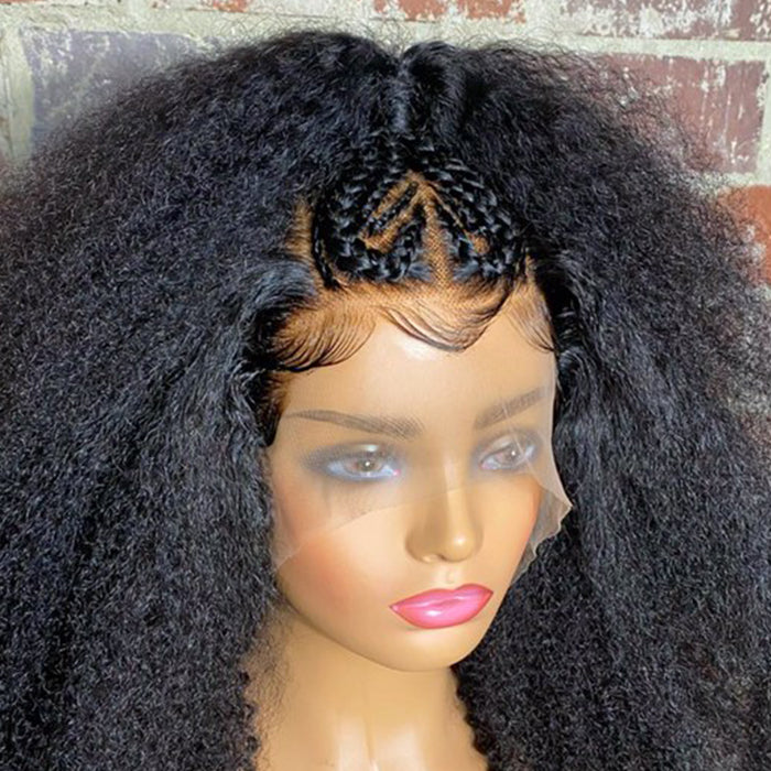 Tedhair 18 Inches 13x5 Afro Style with Heart Shaped Braids Lace Front Wig-250% Density