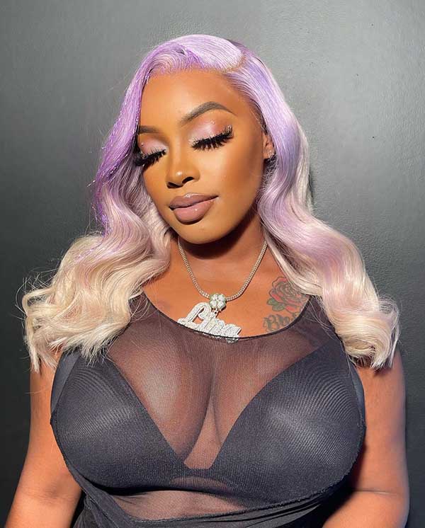 Tedhair 18 Inches 13x4 Barbie Purple Straight Lace Front Wig-200% Density