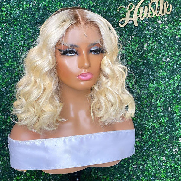 Tedhair 16/18 Inches 13x4 Blonde Body Wave Layered Lace Front Wig-200% Density