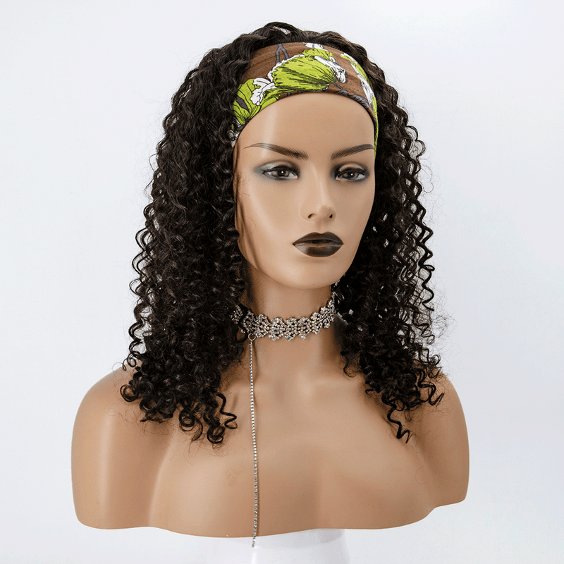 Grab-N-Go Headband Wigs 100% Deep Curly Virgin Human Hair Wigs