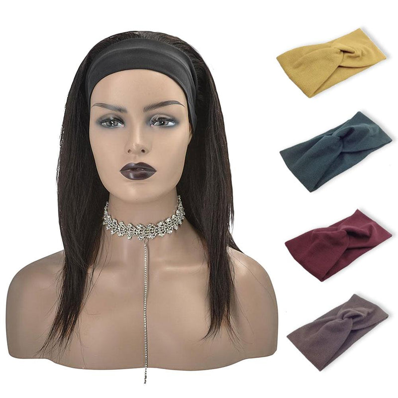 Grab-N-Go Headband Wigs 100% Straight Virgin Human Hair Wigs