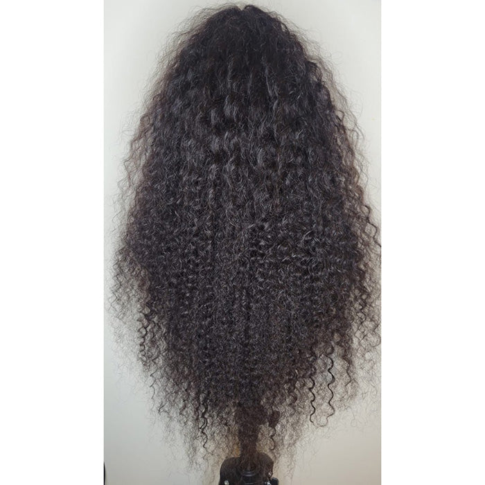 Tedhair 28 Inches 13x4 Natural Black Afro Poofy Curly Style with Braids Lace Front Wig-250% Density
