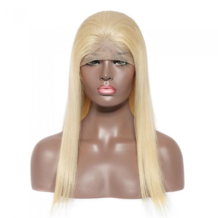 #613 Lightest Blonde Straight Frontal Lace Wig