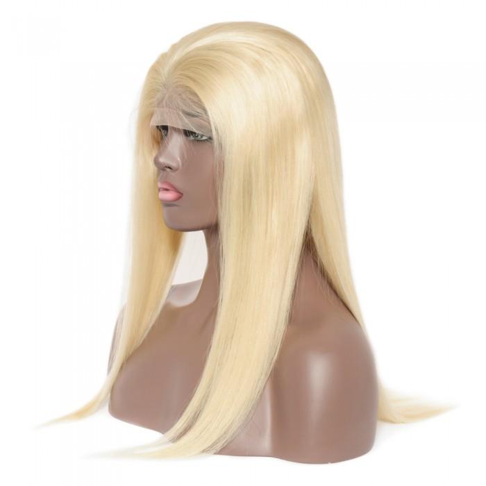 #613 Lightest Blonde Straight Frontal Lace Wig