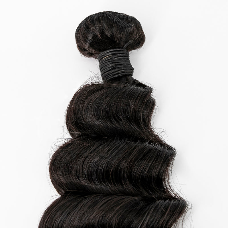 14"-26" Ocean Wavy Virgin Brazilian Hair #1B Natural Black