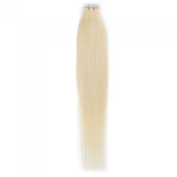 18-24 Inch Straight Tape In Remy Hair Extensions #613 Lightest Blonde